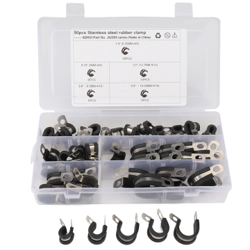 BAJUTU Wholesaler: 50pcs Rubber Cushion Stainless Steel Cable Clamps - Hot Seller for Auto, Industrial, Home DIY on Ebay & Wish