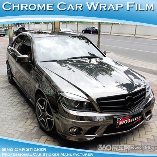 Free Shipping Stretchable Chrome Vinyl Car Vinyl Wrap Film, High