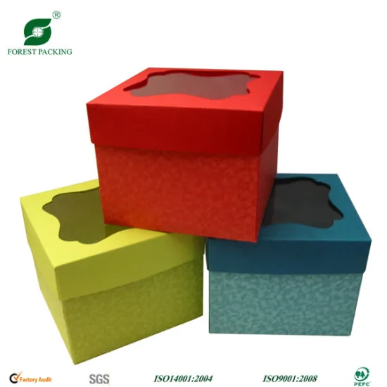 CAKE PACKAGING CARDBOARD BOX WITH CLEAR WINDOW