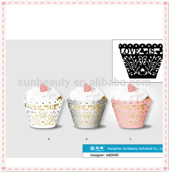 Hallow Out Design Cup Cake for Wedding Cake Paper Decorations