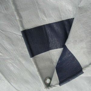 standard White Poly Tarps with 6 Bands