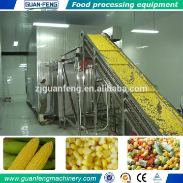 fluidized quick freeze machine and Sweet corn production line