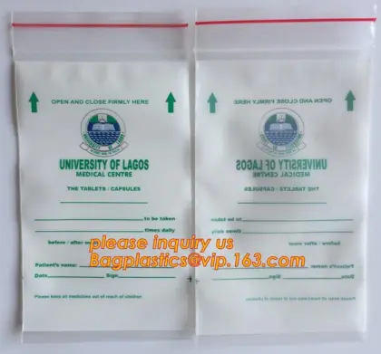 plastic medicine zipper bag zip lock pills bag for hospital,biohazard zip lock pills bag for hospital, medicine pill envelopes