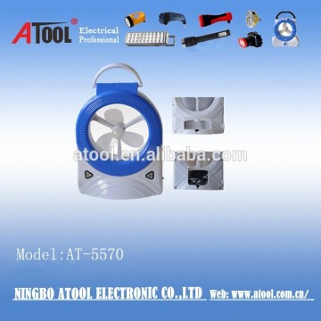 Long-lasting fan with rechargeable light