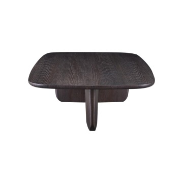 Almond saddle skin stainless steel in grey titanium Coffee Table