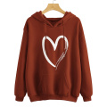 Women's Casual Heart Print Long Sleeve Pullover