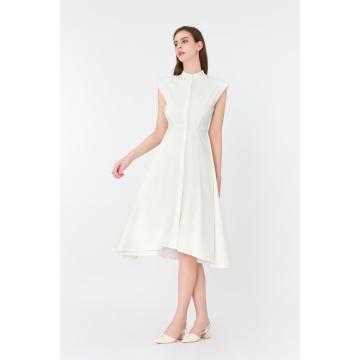 Wide Shoulder Irregular Hem Dress