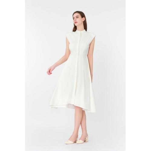 Wide Shoulder Irregular Hem Dress