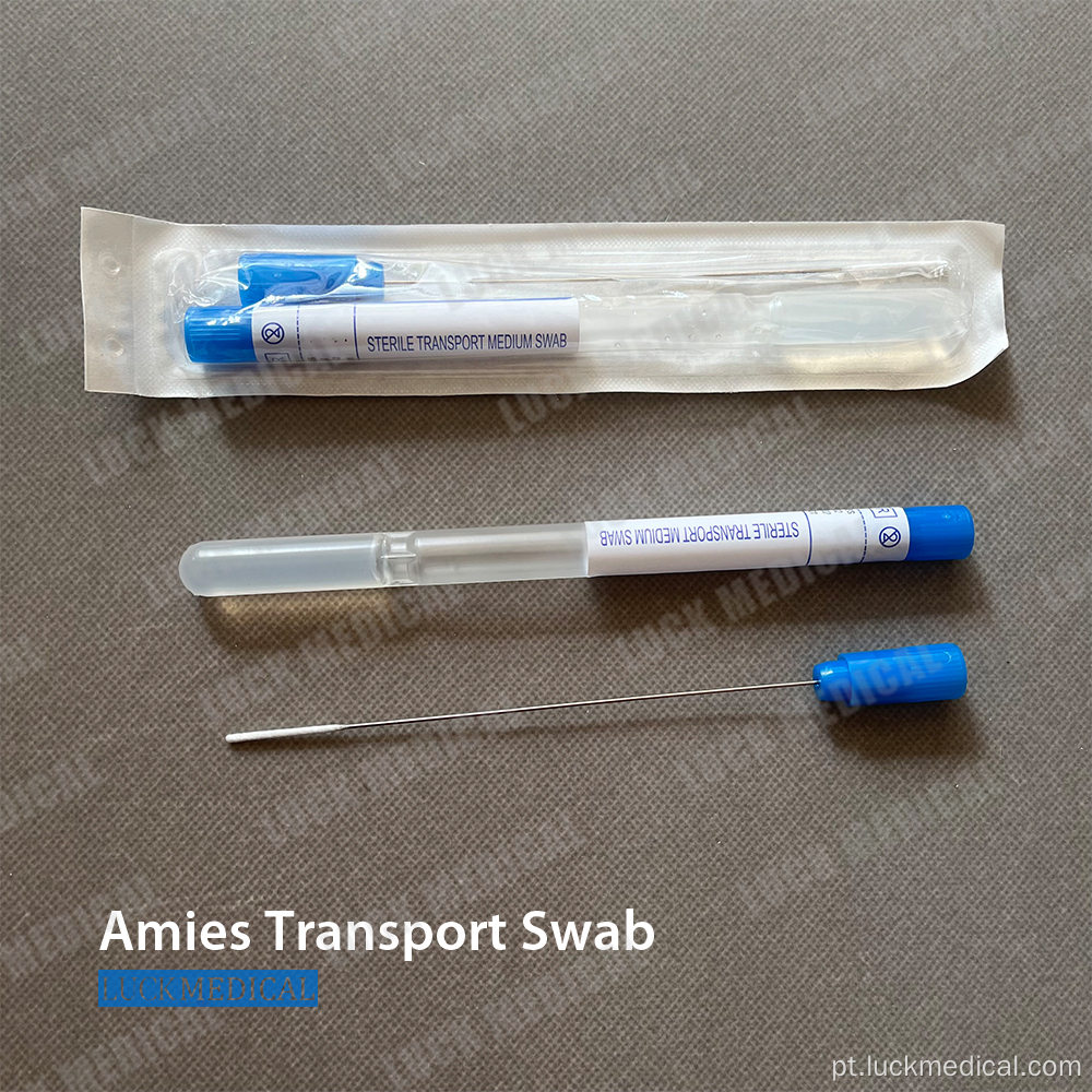AMIES Transporte Swab Swab de aço inoxidável