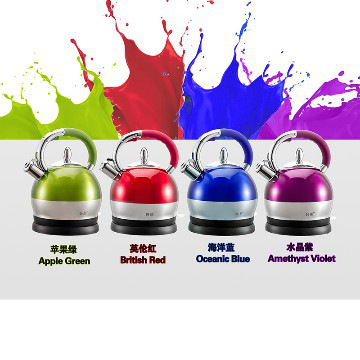 Cordless Electric water Kettle, Whistling Kettle with colorful painted