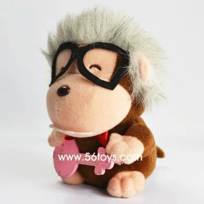 Cheap honest guitar baby monkey plush toy with glasses