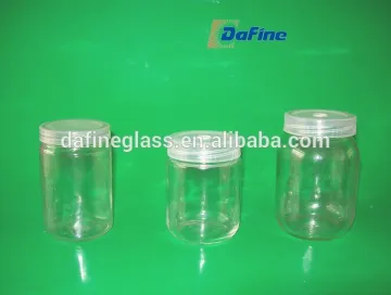 240ml 350ml 480ml 650ml plant tissue culture glass bottle/jar with plastic lid