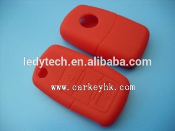 wholesale silicone car key blank shell rubber for VW 3 button in red