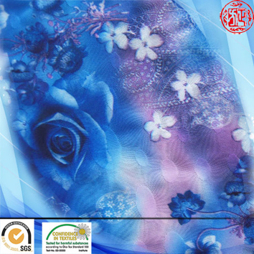 2014 new fashion ladys swimwear fabric 100% polyester mesh fabric with jacquard