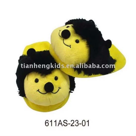 Plush animal head indoor slipper Bee