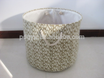 2016 high quality eco-friendly canvas Material large decorative storage basket with lids