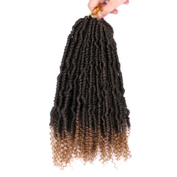 Synthetic Crotchet Hair Extensions Ombre Crochet Braids Fluffy Kinky Twist Braiding Hair Pre Twisted Bomb Spring Twists Hair
