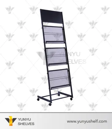 Hot sale floor standing metal magazine racks