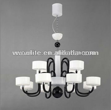 Glass retro pendant lighting with black crystal ball D1120-8+4