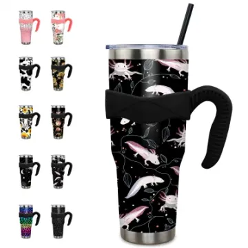 40 Oz Tumbler Handle Straw Sunflower Cup Stainless Steel Coffee Travel Mug