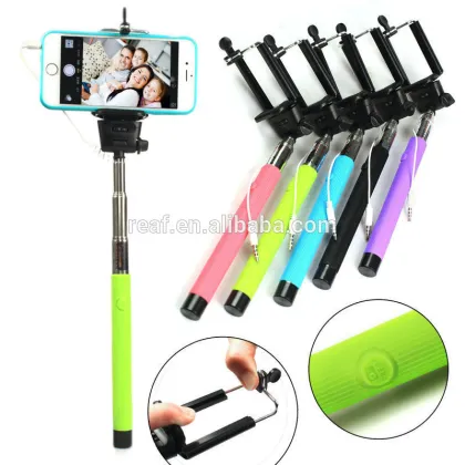 Wired Cable Take Selfie Monopod,extendable selfie stick,fashion cartoon selfie stick