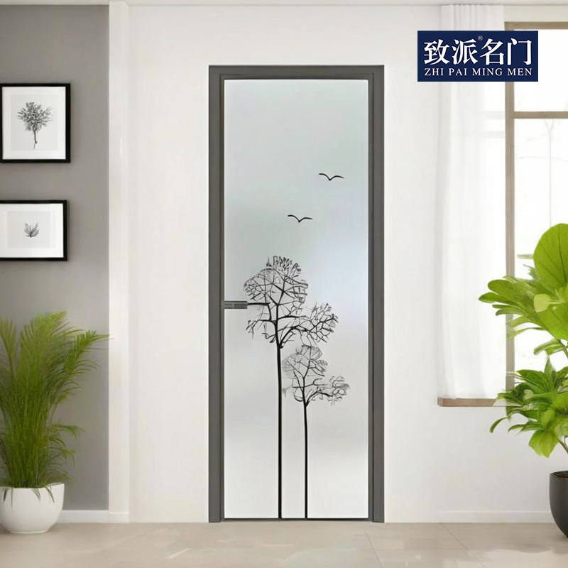 Minimalist abstract plant swing door