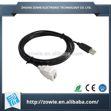 Modular end USB extension cable keystone