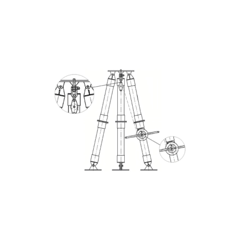 ونش يدوي سبائك الألومنيوم ترايبود الجن القطب
