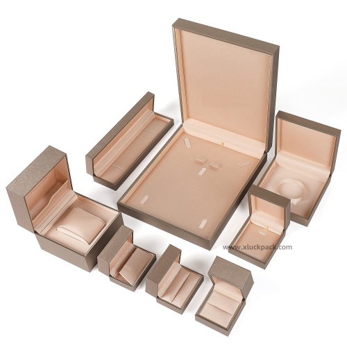 High-end brushed PU leather jewelry gift box