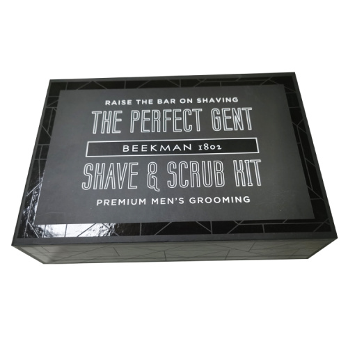 Drawer Black Paper Soap Box with flocking Tray