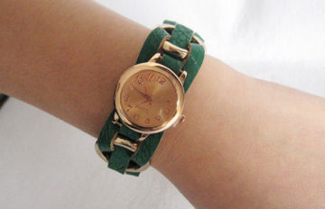 Unisex Wrap Around Leather Watch Japan Movt Pearl Dial Watch