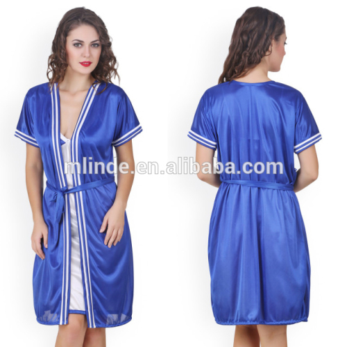 Latest Design Sexy Nighty Women Lace Nightdress Pretty PJM Sexy Blue Transparent Bathrobe For Women Honeymoon Wear