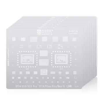 Amaoe Middle Layer Motherboard Repair Tool - Steel Tin Mesh CPU BGA Reballing Stencil for iPhone 6/7/8/X/XS/11/12/13/14/SE/Pro/Pro Max/Mini