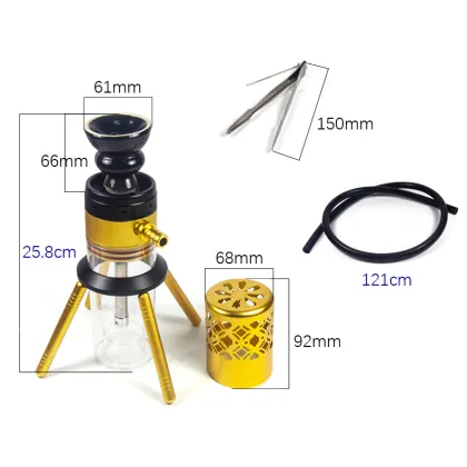 HK11MN01 Arab Hookah Set Glass Aluminum Shisha Hookah