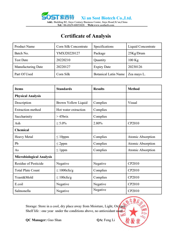 Corn Silk Extract Powder