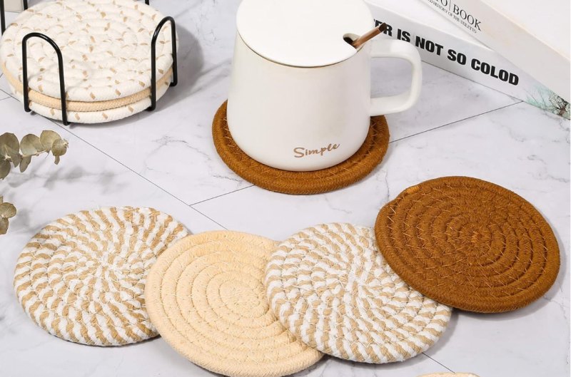 Elegant Wooden Coaster Set for Home Use