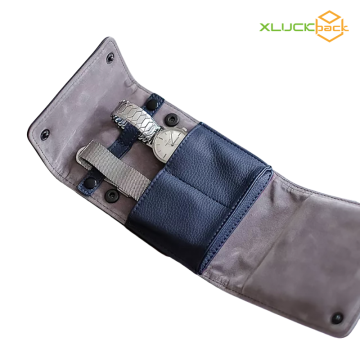 2-Slot Luxury Leather Cover Watch Organizer Bag