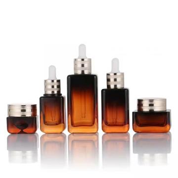 Square Brown Essential Oil Glass Dropper Bottle