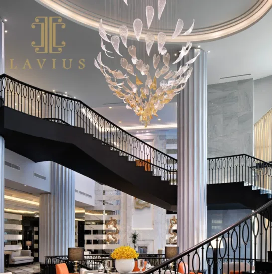 Ceiling chandelier for spiral staircase