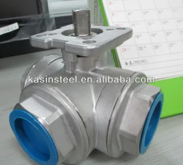 Pneumatic 1000 wog SS316 3 way ball valve female end BSP/NPT