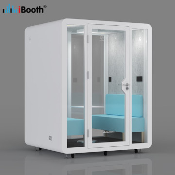 White acoustic cabin soundproof meeting pod