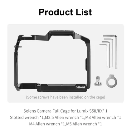 Selens Camera Cage for Lumix S5II/S5IIX - Ideal Support Bracket for Shooters