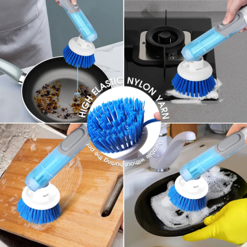 2024 Top Selling Kitchen Cleaning Set: Liquid Soap, Dish Brush with Stand for Pot and Pan