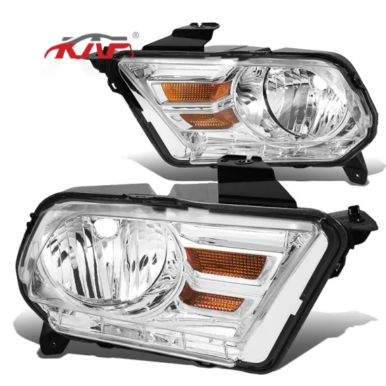 Chrome Amber Headlights FO2503276 FO2503281 for Ford Mustang 2009-2014