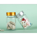Wide Mouth Clear Frosted Pill Capsule Glass Bottle