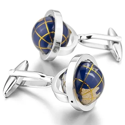 High Quality Brass 18mm Blank Cufflink Starry Sky Ball Cuff Links & Tie Clips Factory