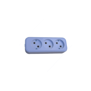 EU Standard 3-Way 2 Pin Extension Socket Power Strip
