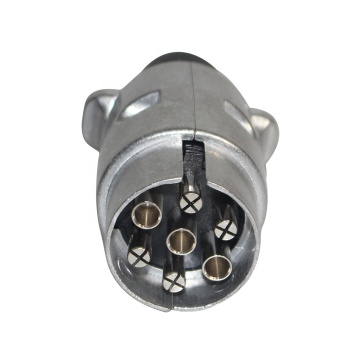 7 Pin Trailer Truck Connector Plug - Nickel Plated Trailer Converter for Heavy Duty Trucks