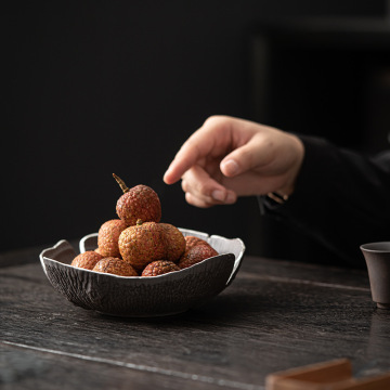 Plateau en pot à pierre rétro - assiette à double utilisation et récipient de fruits