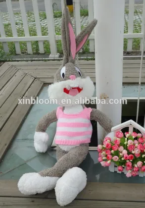 kids birthday festival present lovely cartoon animal style bugs bunny plush toy doll with clothes